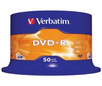 Płyta DVD-R VERBATIM AZO, 4,7GB, prędkość 16x, cake, 50szt., srebrny mat
