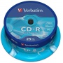 Płyta CD-R VERBATIM, 700MB, prędkość 52x, cake, 25szt., ekstra ochrona, Nośniki danych, Akcesoria komputerowe
