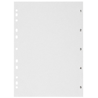 Cardboard dividers, A4, 1-5 sheets, grey