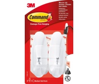 Reusable hooks, COMMAND™ (17068 PL), with metal handle, medium, 2 pcs, white