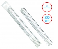 Finger-grip ruler DONAU, 30cm, pendant packing, transparent