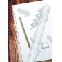 Finger-grip ruler DONAU, 30cm, pendant packing, transparent