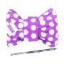 Flat Pencil Case MEMORIS Pretty Bow, zipped and Velcro fastened, assorted colors