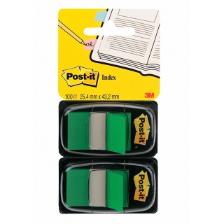 Post-it® Index Medium Flags, Green Colour in dual pack, 50 sheets per pack