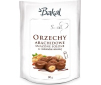 ORZECHY ARACHIDOWE SMAŻONE SOLONE W CZEKOLADZIE BAKAL SWEET, 80G (ABAK-079)