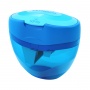 Pencil sharpener KEYROAD Tri 3, plastic, triple, with container, display packing, color mix