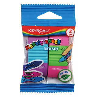Gumka uniwersalna KEYROAD Elastic Touch, 2szt., blister, mix kolorów, Plastyka, Artykuły szkolne