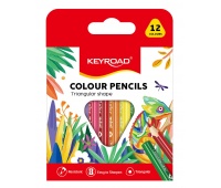Pencil crayons KEYROAD Mini, triangle , 12pcs, color mix