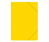Teczka z gumką OFFICE PRODUCTS, A4, PP, 500mikr., 3-skrz., żółta