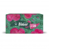 Chusteczki kosmetyczne celulozowe VELVET Art, 3-warstwowe, 120 listków, białe