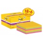 Karteczki samoprzylepne POST-IT&reg; Super Sticky (622-P24SSCOL), 47,6x47,6mm, 90 kart./bloczek, 18 + 6 bloczk&oacute;w GRATIS, mix kolor&oacute;w, Bloczki samoprzylepne, Papier i etykiety, EKO-CERT