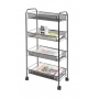 Mobile document rack Q-CONNECT Office Set, metal, wheeled, 4 tiers, black