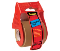 Mini dyspenser do taśm SCOTCH&reg; (C.5020.D), w zestawie taśma pakową, 48mmx20,3m, czerwony