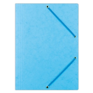 Elasticated File OFFICE PRODUCTS, pressed board, A4, 390 gsm, 3 flaps, light blue