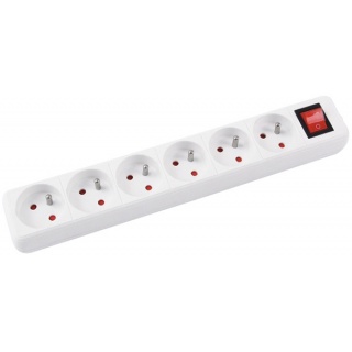 Extension Leads OFFICE PRODUCTS, 6 sockets, 5m, switch, white
