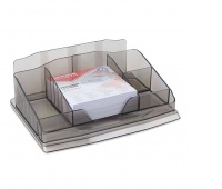Przybornik na biurko OFFICE PRODUCTS, z karteczkami, plastik, dymny