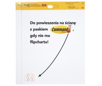 Arkusze konferencyjne Post-it® Super Sticky, na ścianę, 58,4x50,8cm, 8 paski Command™, 2x20 kart., białe