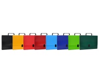 Teczka-pudełko OFFICE PRODUCTS, PP, A4/5cm, z rączką i zamkiem, mix kolorów