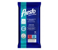 Wet wipes PRESTO, for bathrooms. 72pcs, white