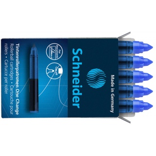 Cartridges SHNIDER One Change, for rollerball pens, 0,6mm, 5 pcs, blue