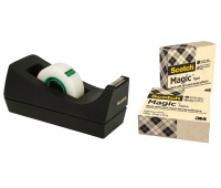 Taśma biurowa SCOTCH&reg; Magic&trade; (9-1933R3C38), 66% kleju roślinnego, matowa, 19mm, 33m, 3szt., podajnik C-38 GRATIS